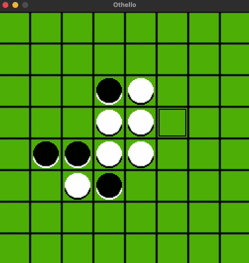 A game of Othello being played, pieces flipping on the board